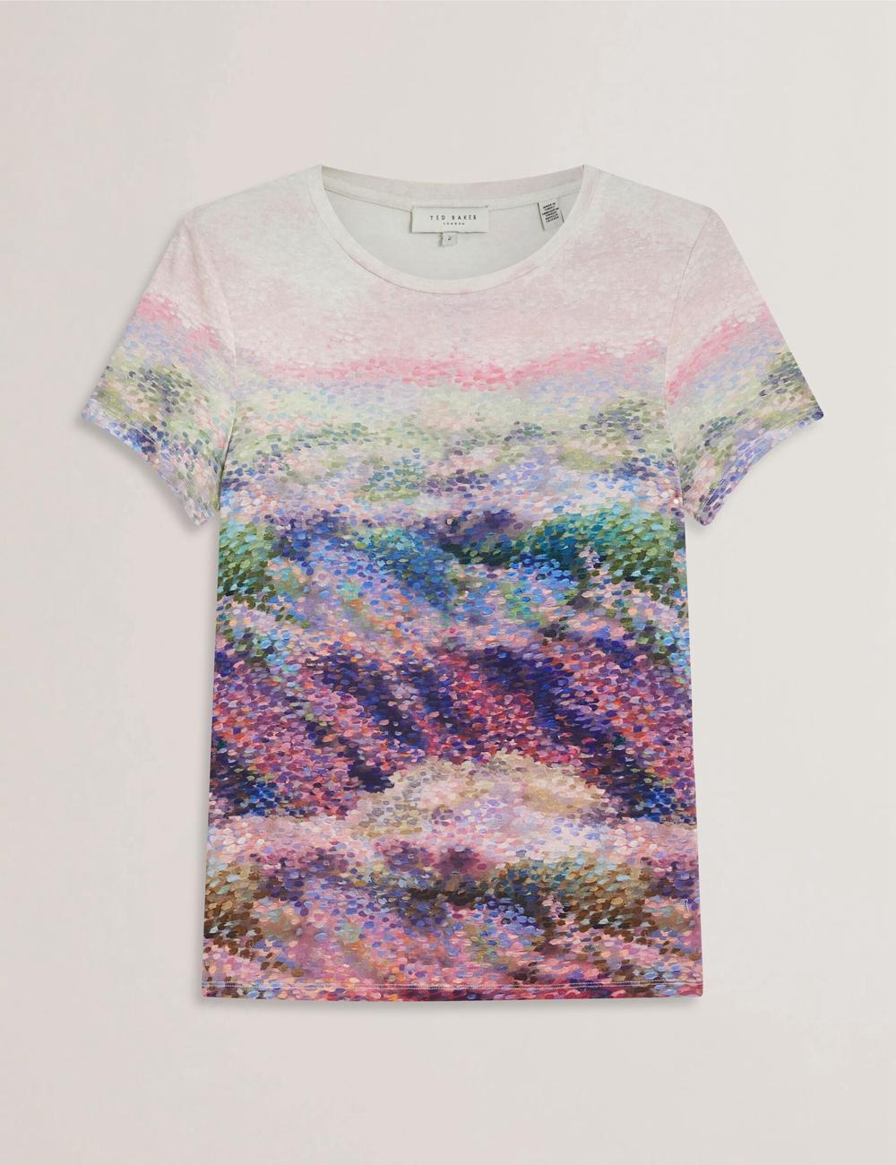 Ted Baker KAYTTE - Painted Print Crew Neck Fitted Tシャツ レディース ピンク | Japan  CUPH-16324