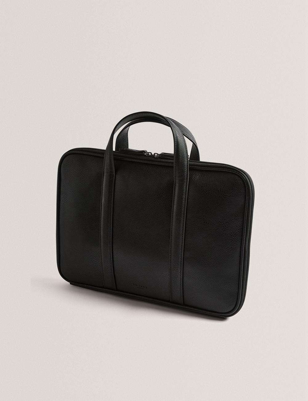 Ted Baker KEDRIK - Stripe Detail Faux Leather ドキュメントバッグ メンズ 黒 | Japan  YCDO-39058