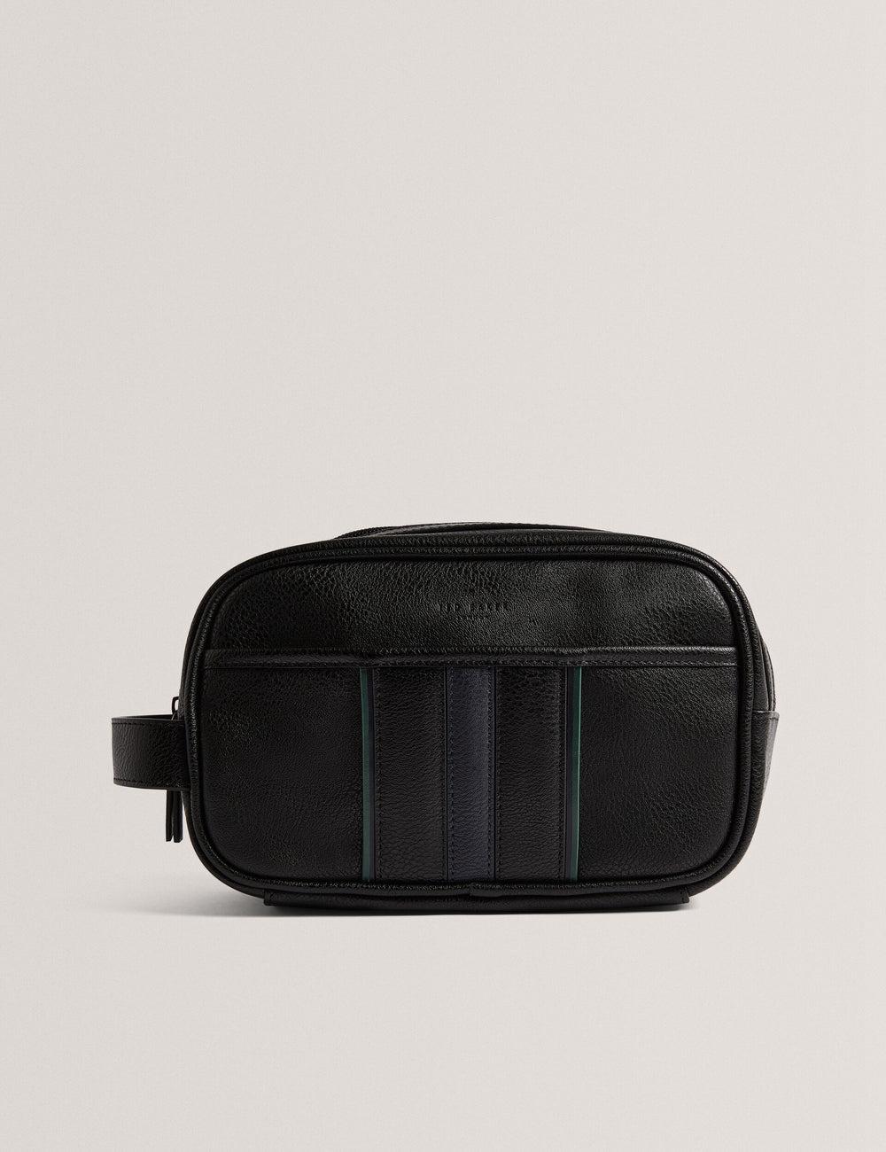 Ted Baker KEILAB - Faux Leather Striped Panel トイレタリーバッグ メンズ 黒 | Japan  FYOR-41285