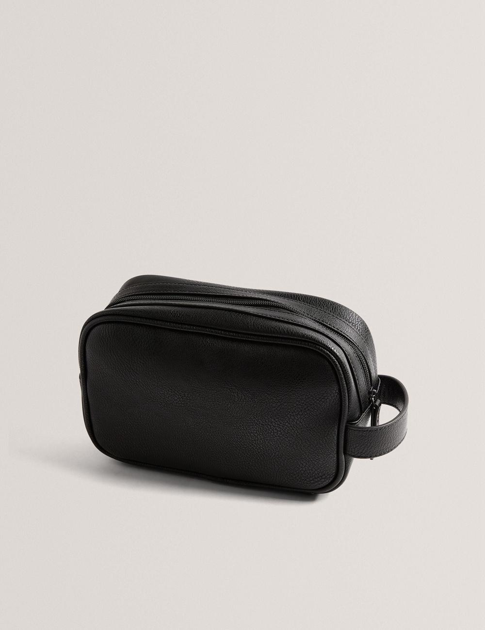 Ted Baker KEILAB - Faux Leather Striped Panel トイレタリーバッグ メンズ 黒 | Japan  FYOR-41285