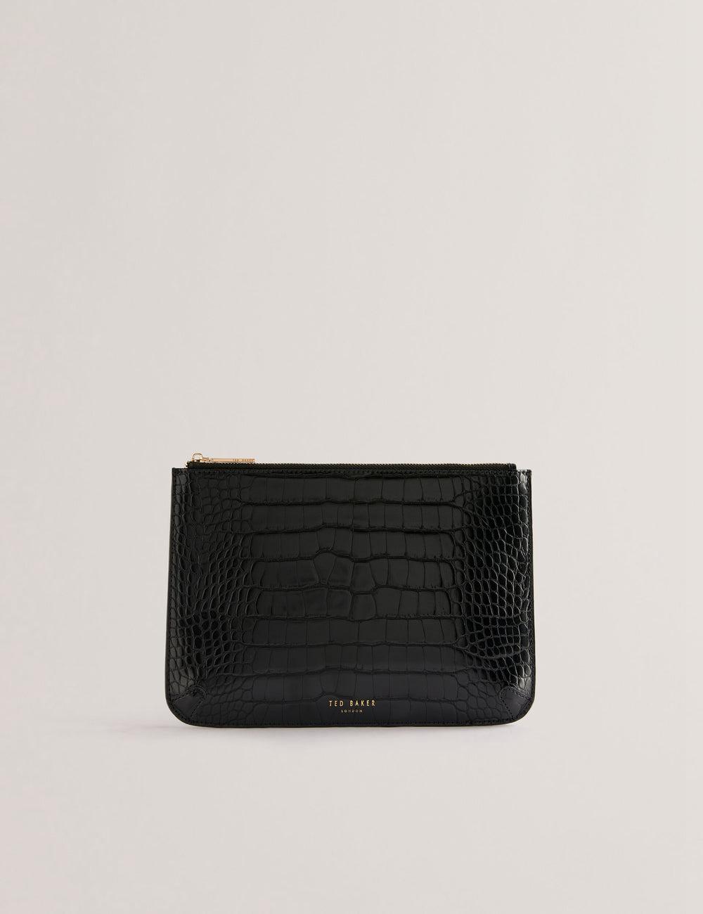 Ted Baker KELLIII - Croc Texture Passport Cover And Travel Pouch Travel 財布 レディース 黒 | Japan  GFYU-95071