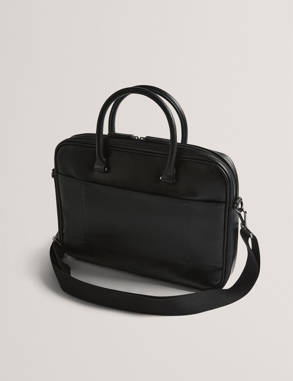 Ted Baker KENRIIK - Faux Leather Striped Panel ドキュメントバッグ メンズ 黒 | Japan  HIGB-73621