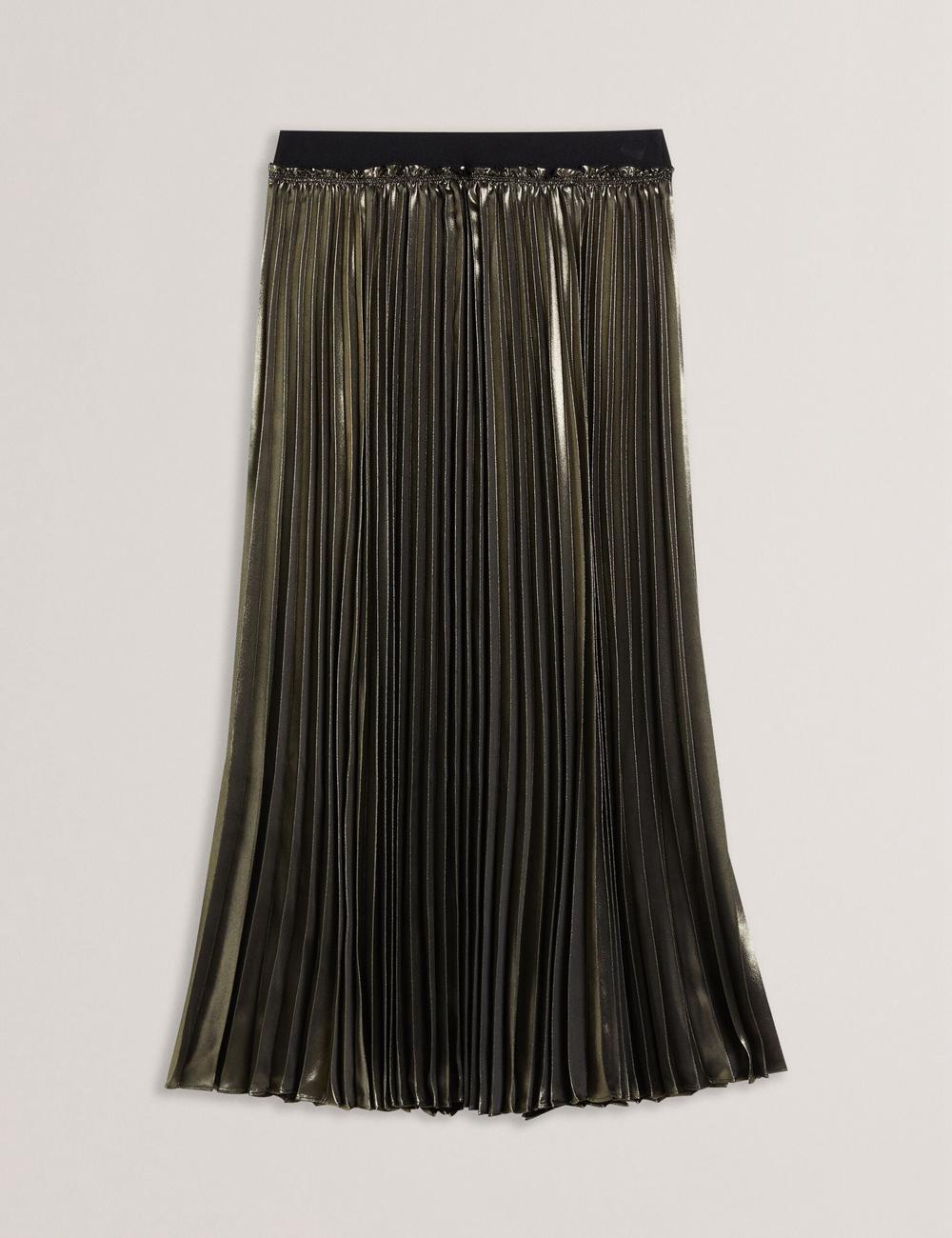 Ted Baker KESE - Metallic Pleated A-Line スカート レディース ゴールド | Japan  YLBT-46930