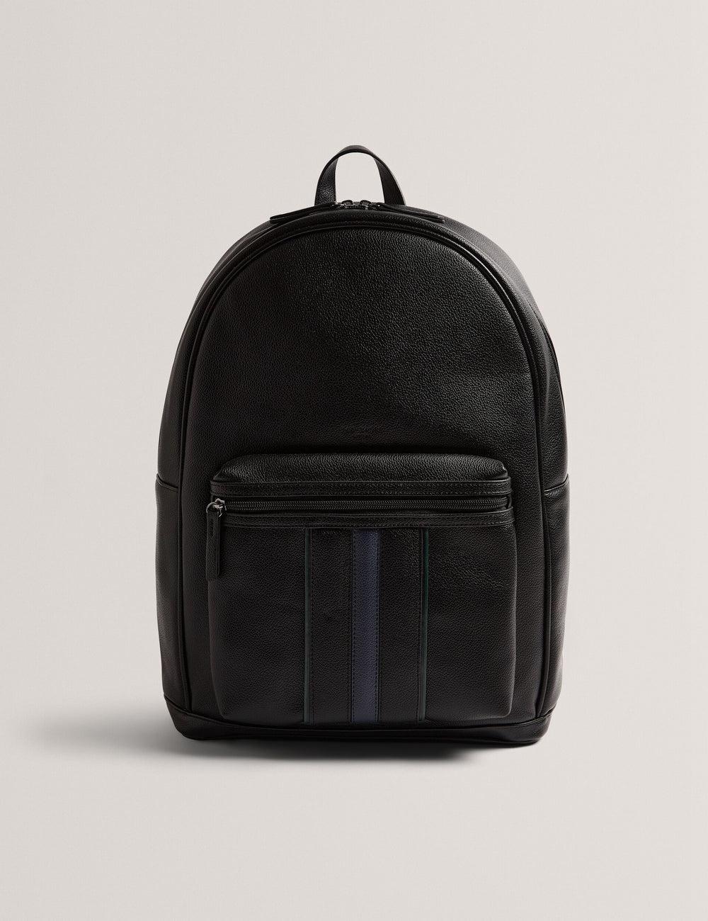 Ted Baker KEVIIN - Faux Leather Striped Panel リュック メンズ 黒 | Japan  STCN-21675
