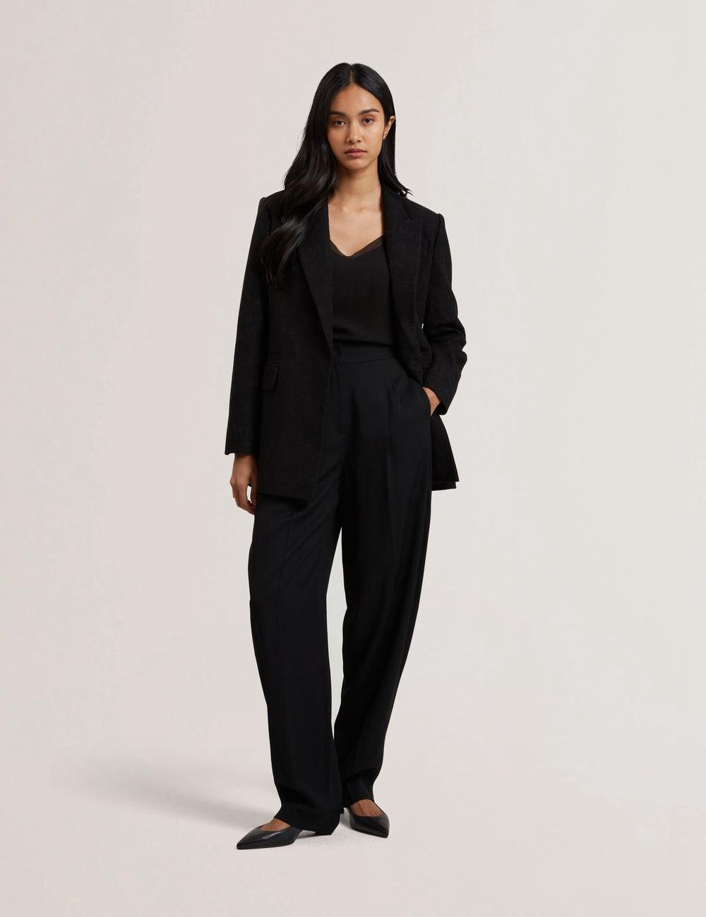 Ted Baker KIOLLI - Wool Blend Barrel Leg Tailored ズボン レディース 黒 | Japan  MELV-97035