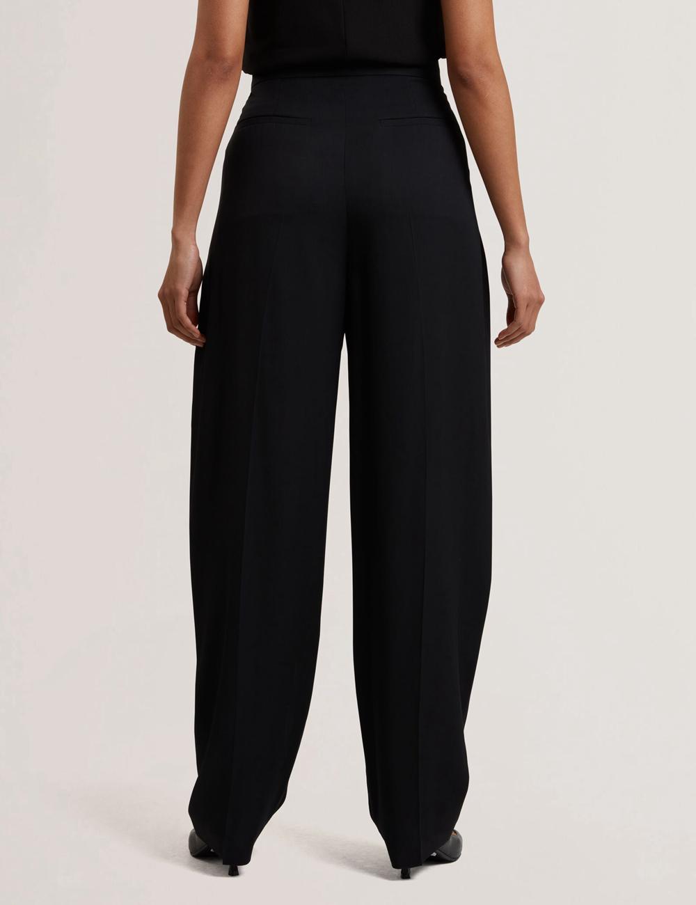 Ted Baker KIOLLI - Wool Blend Barrel Leg Tailored ズボン レディース 黒 | Japan  MELV-97035