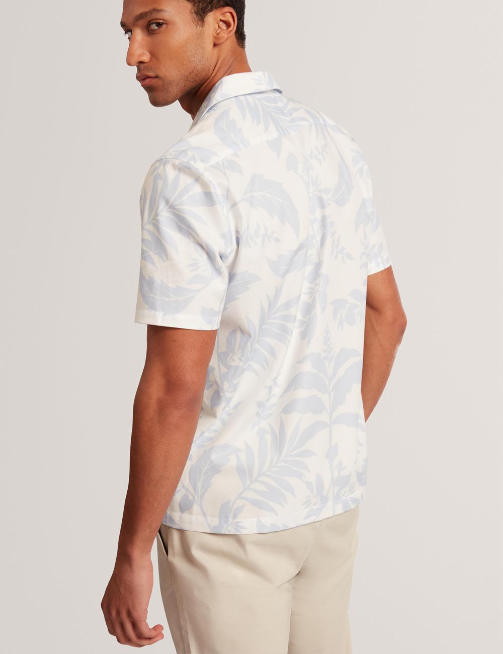 Ted Baker KITS - Short Sleeve Relaxed Floral Print シャツ メンズ 青 | Japan  LXQD-84291