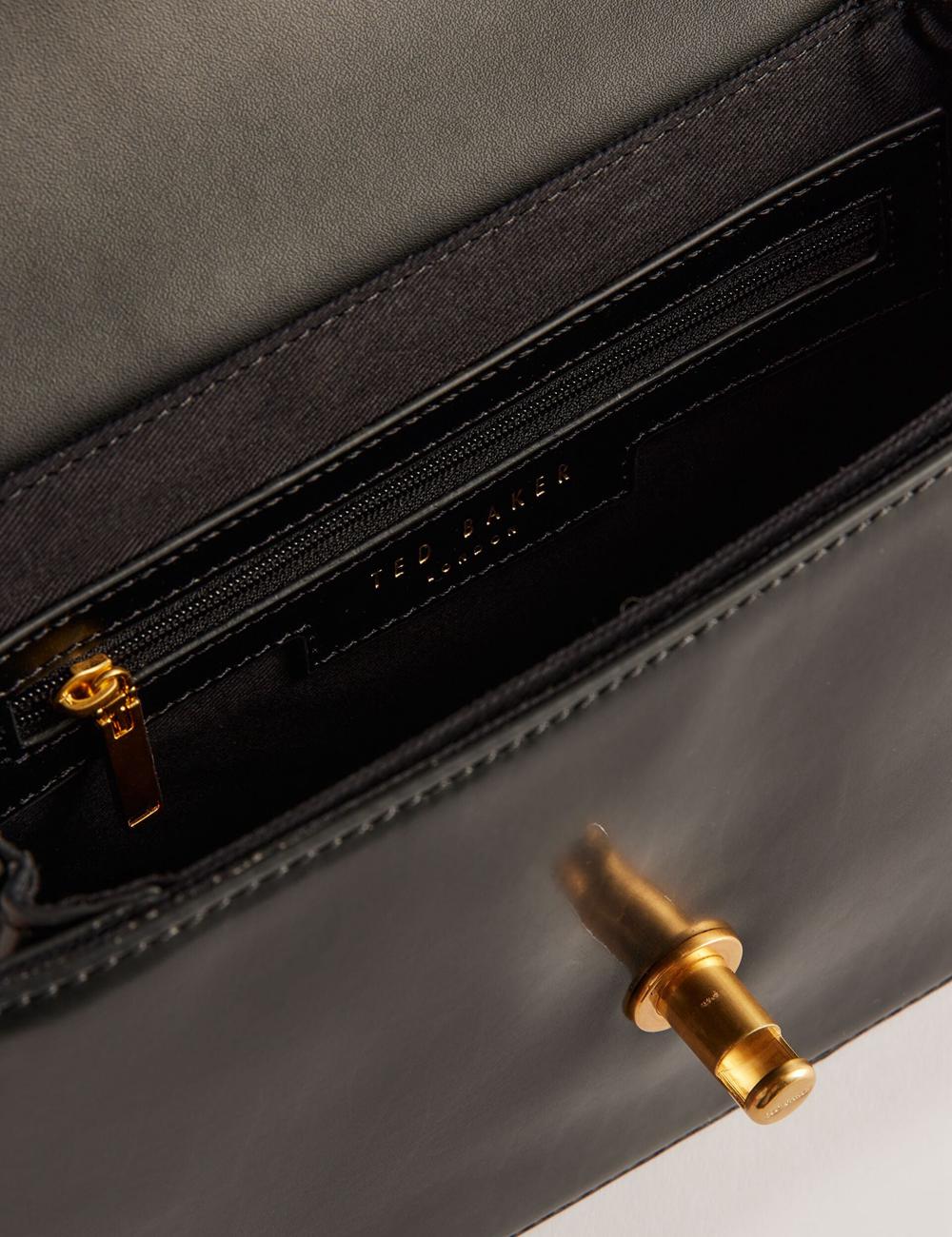 Ted Baker KKAYLI - Polished Leather Crossbody Satchel サッチェルバッグ レディース 黒 | Japan  HKFG-10683
