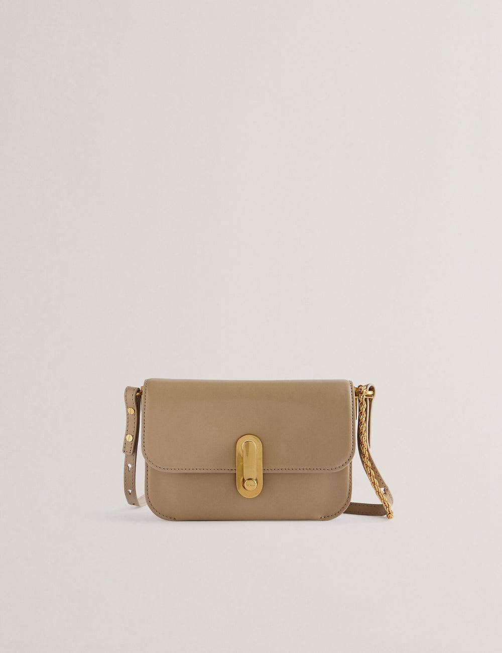 Ted Baker KKAYSA - Leather Twist Lock Small クロスボディバッグ レディース Taupe | Japan  MLZW-09841