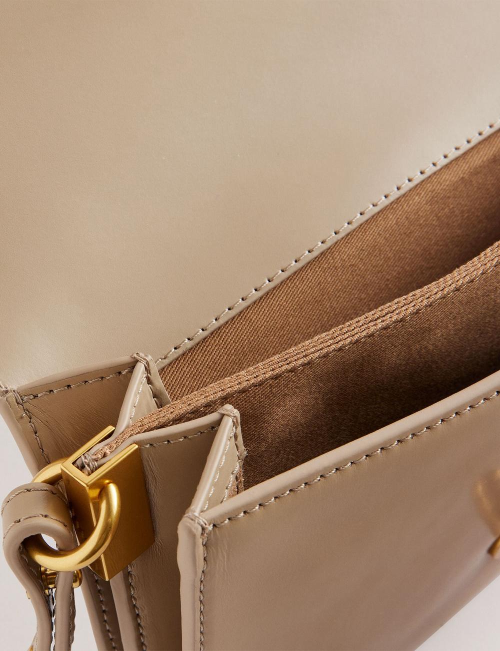 Ted Baker KKAYSA - Leather Twist Lock Small クロスボディバッグ レディース Taupe | Japan  MLZW-09841