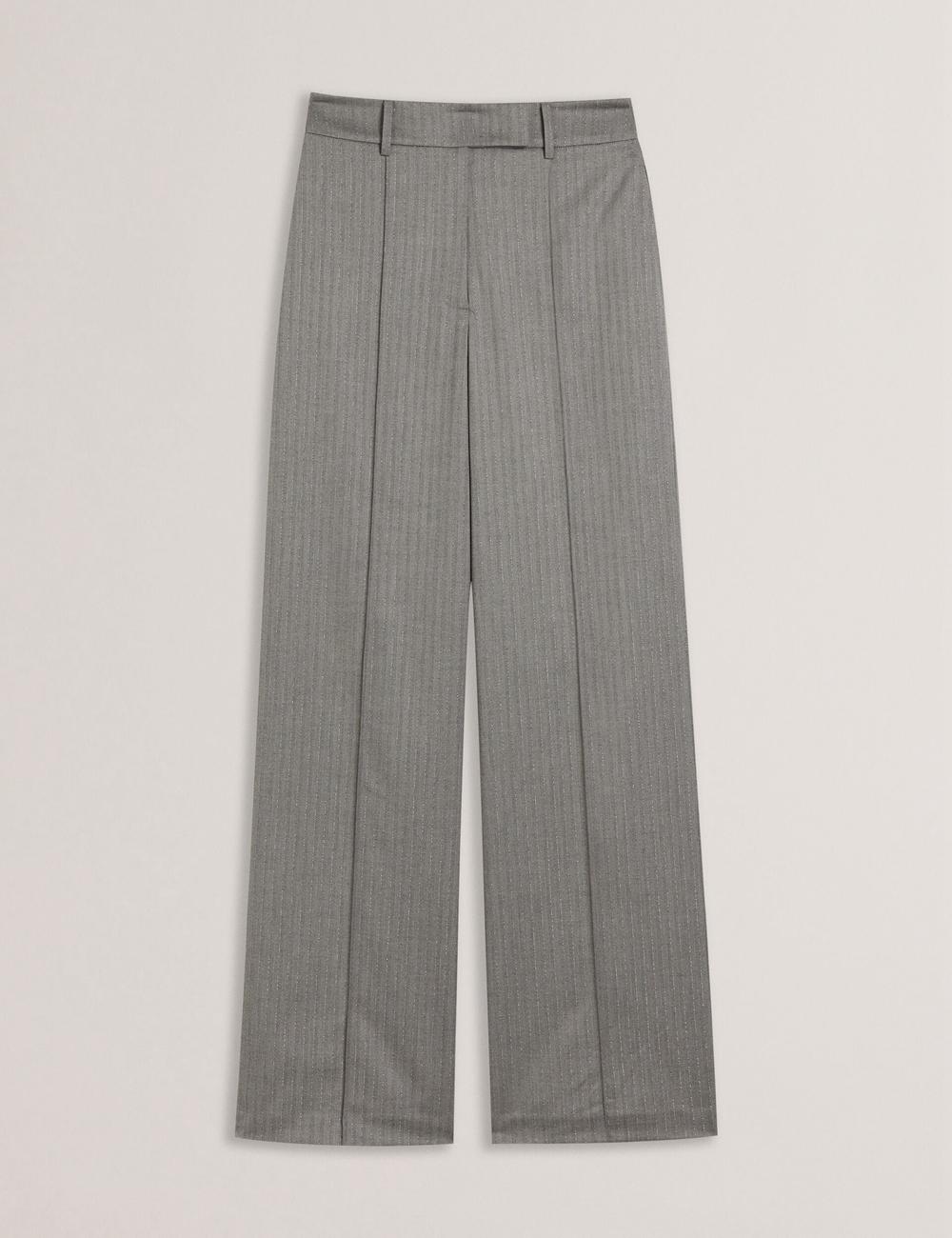 Ted Baker KOAT - Herringbone Wide Leg Tailored ズボン レディース グレー | Japan  JVHU-56478