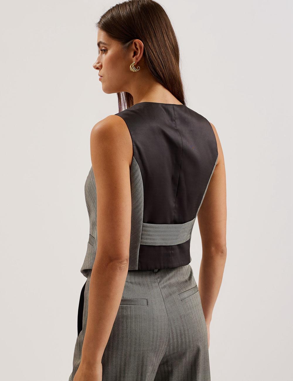 Ted Baker KOAW - Herringbone Single Breasted スーツチョッキ レディース グレー | Japan  RXWN-71493