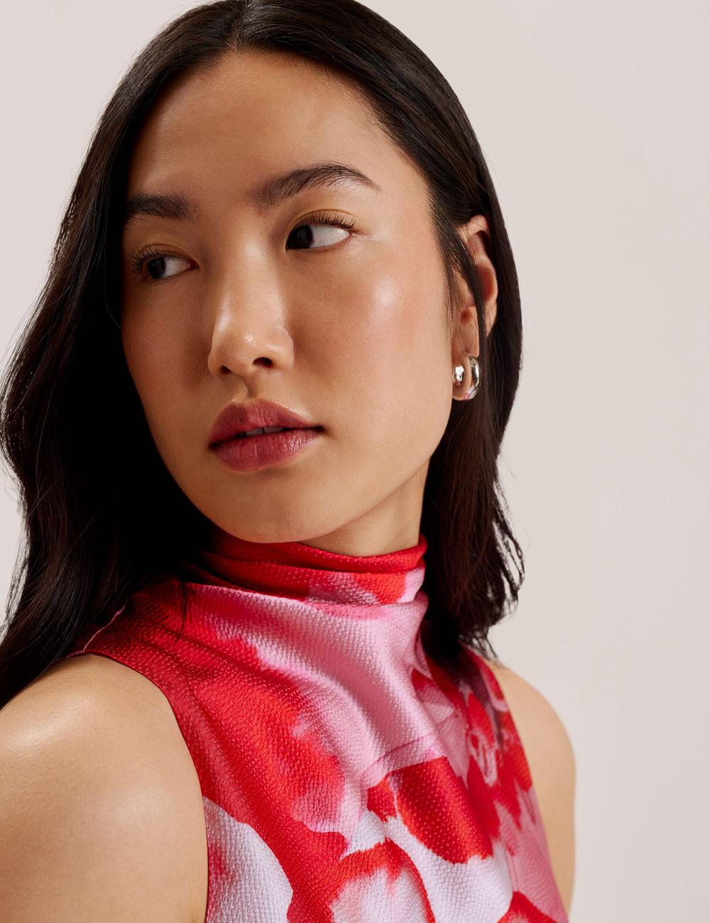 Ted Baker KOHANA - Floral Satin High Neck Sleeveless Top ブラウス レディース 赤 | Japan  BCFR-27153