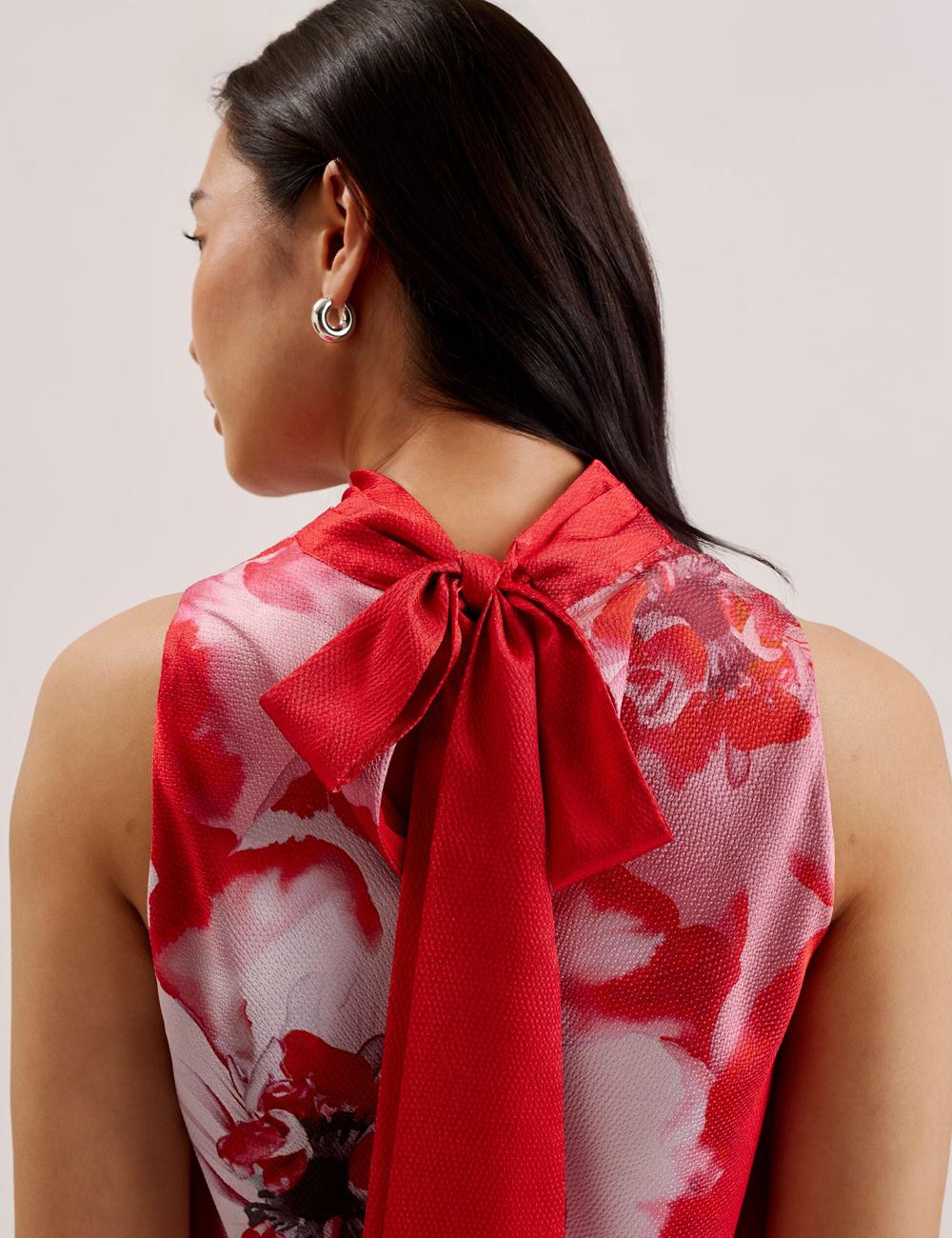 Ted Baker KOHANA - Floral Satin High Neck Sleeveless Top ブラウス レディース 赤 | Japan  BCFR-27153