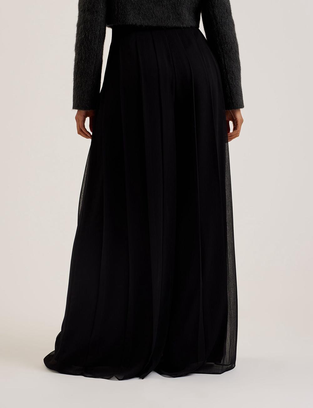 Ted Baker KOKUTO - Chiffon Pleated Wide Leg Palazzo ズボン レディース 黒 | Japan  ZDBI-50934