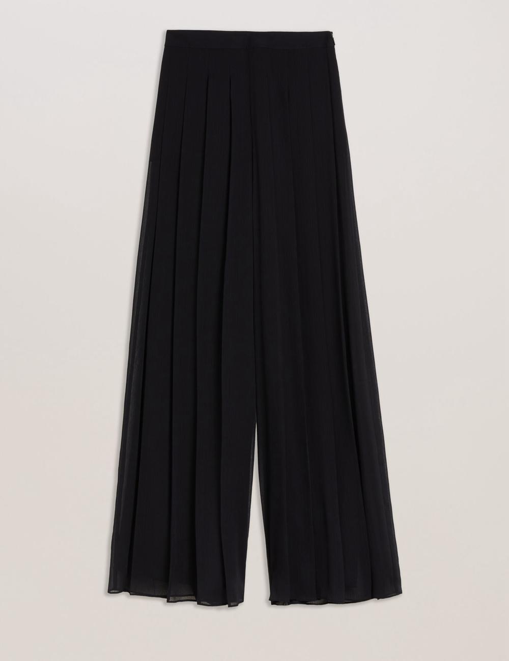 Ted Baker KOKUTO - Chiffon Pleated Wide Leg Palazzo ズボン レディース 黒 | Japan  ZDBI-50934