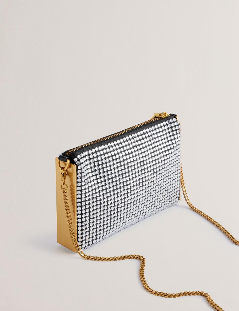 Ted Baker KRIISA - Crystal Hardware Side Clutch ショルダーバッグ レディース シルバー | Japan  XMJW-37549