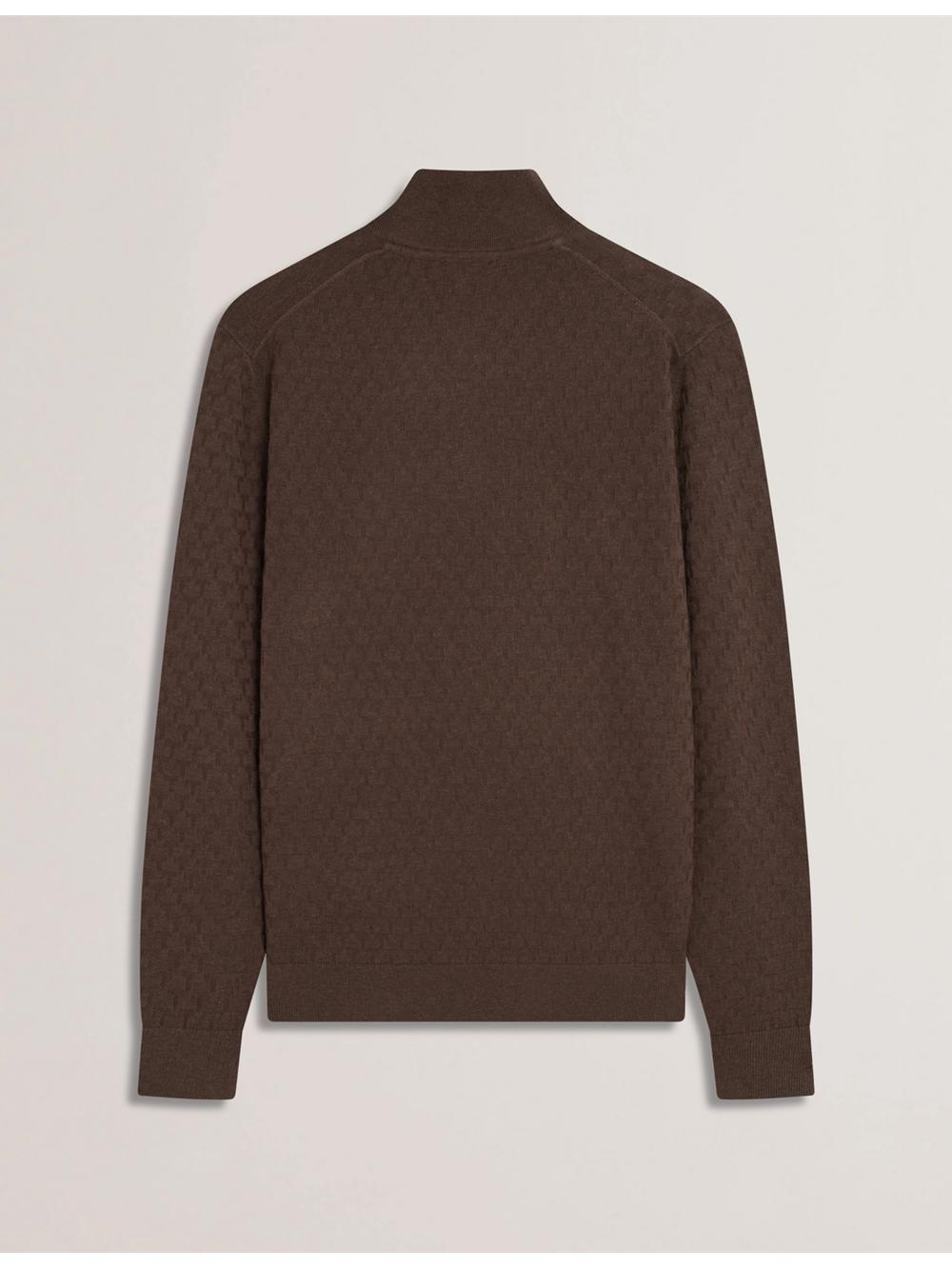 Ted Baker KURNLE - T Knit Half Zip Funnel Neck ジャンパー メンズ ブラウン | Japan  OBLR-06349
