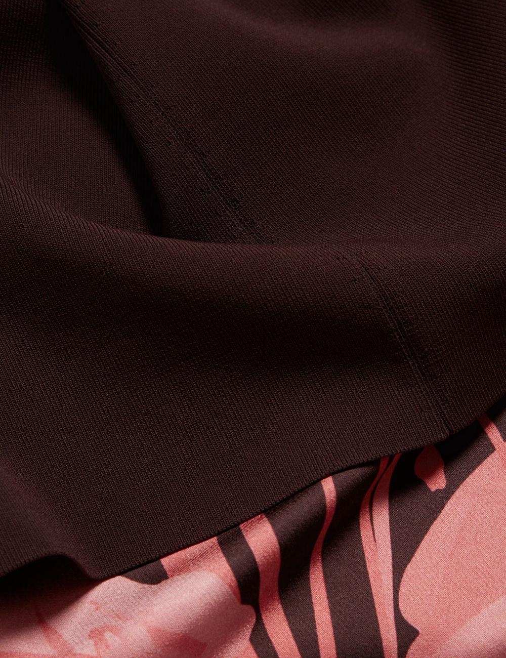 Ted Baker LATTENA - Printed Satin With Removable Tank ミディドレス レディース ブラウン | Japan  YCUK-15802
