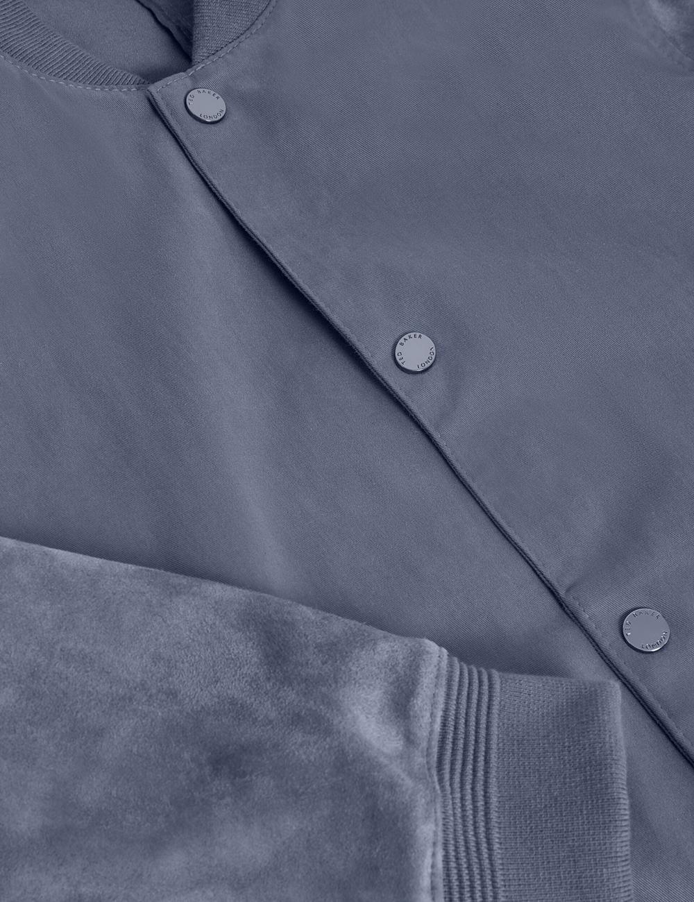 Ted Baker LIAMS - Cotton Twill & Suede Bomber ジャケット メンズ 青 | Japan  WGJM-54870