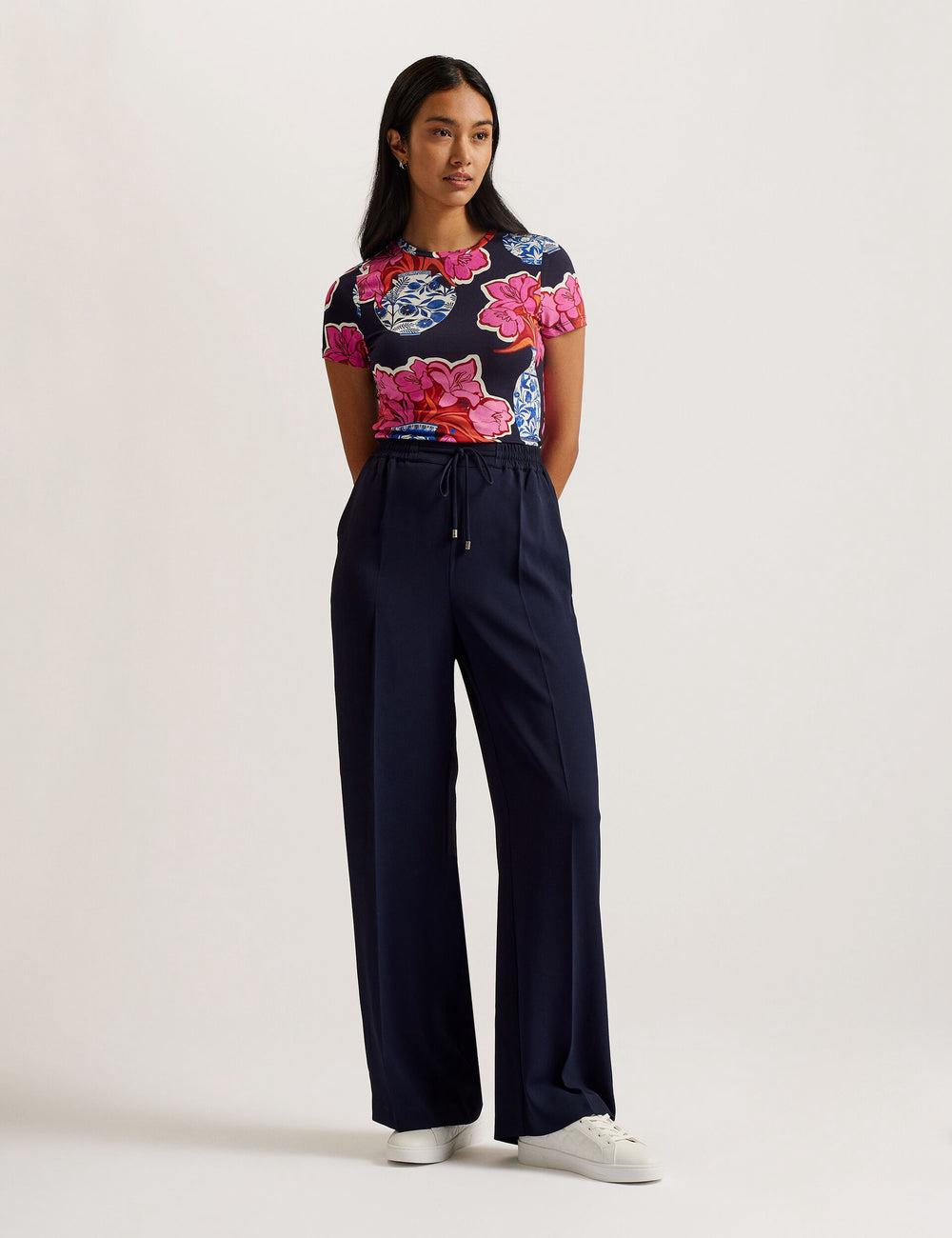 Ted Baker LILIAAH - Wide Leg Tailored ズボン レディース ネイビー | Japan  UTLV-54168