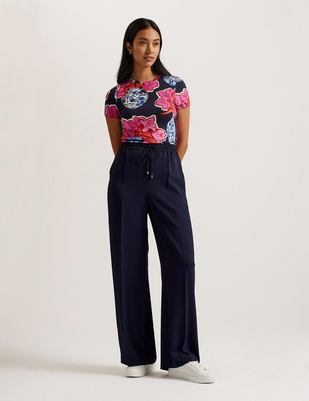 Ted Baker LILIAAH - Wide Leg Tailored ズボン レディース ネイビー | Japan  UTLV-54168