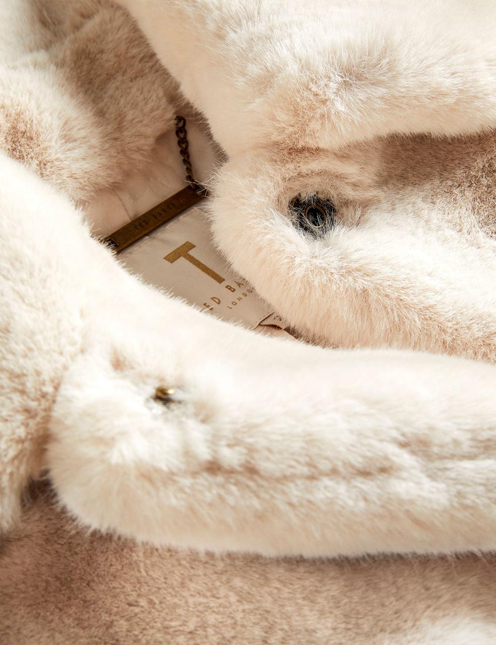Ted Baker LILIAM - Faux Fur Collared Short Coat ジャケット レディース Ivory | Japan  WTXO-10498