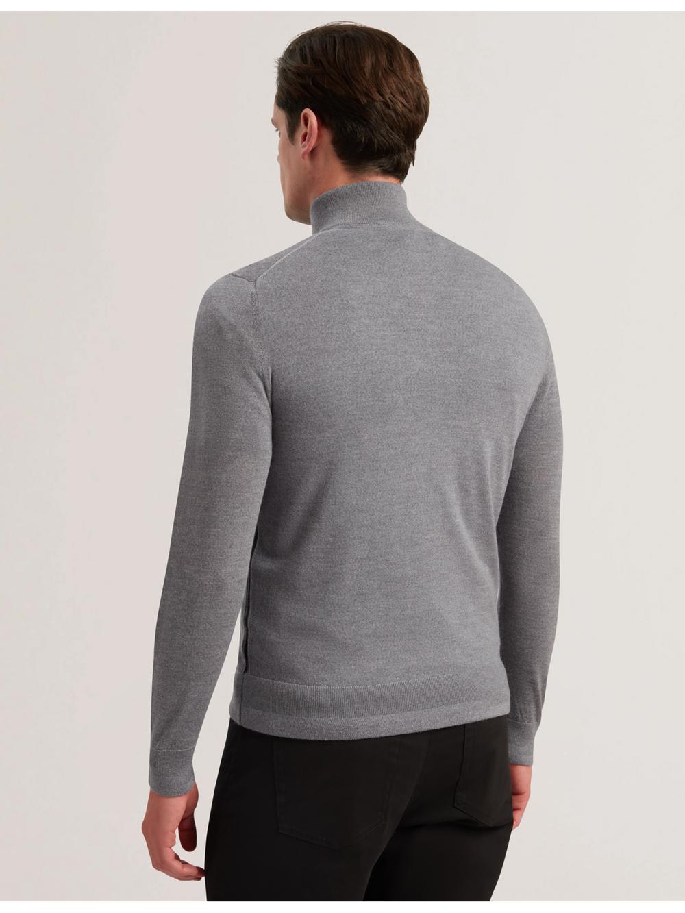 Ted Baker LIMEHAS - Wool Quarter Zip Funnel Neck ジャンパー メンズ Charcoal | Japan  CERA-23648
