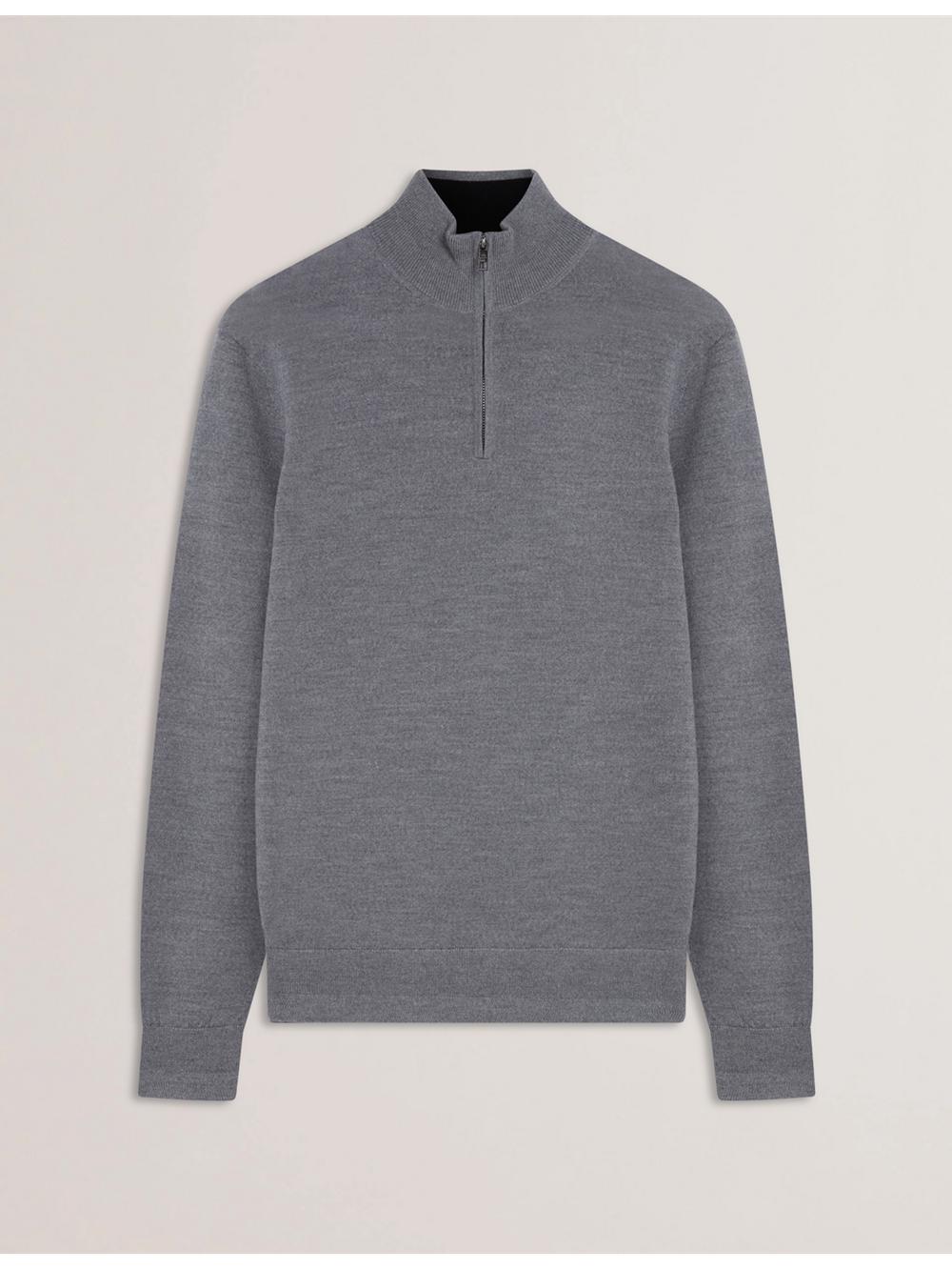 Ted Baker LIMEHAS - Wool Quarter Zip Funnel Neck ジャンパー メンズ Charcoal | Japan  CERA-23648