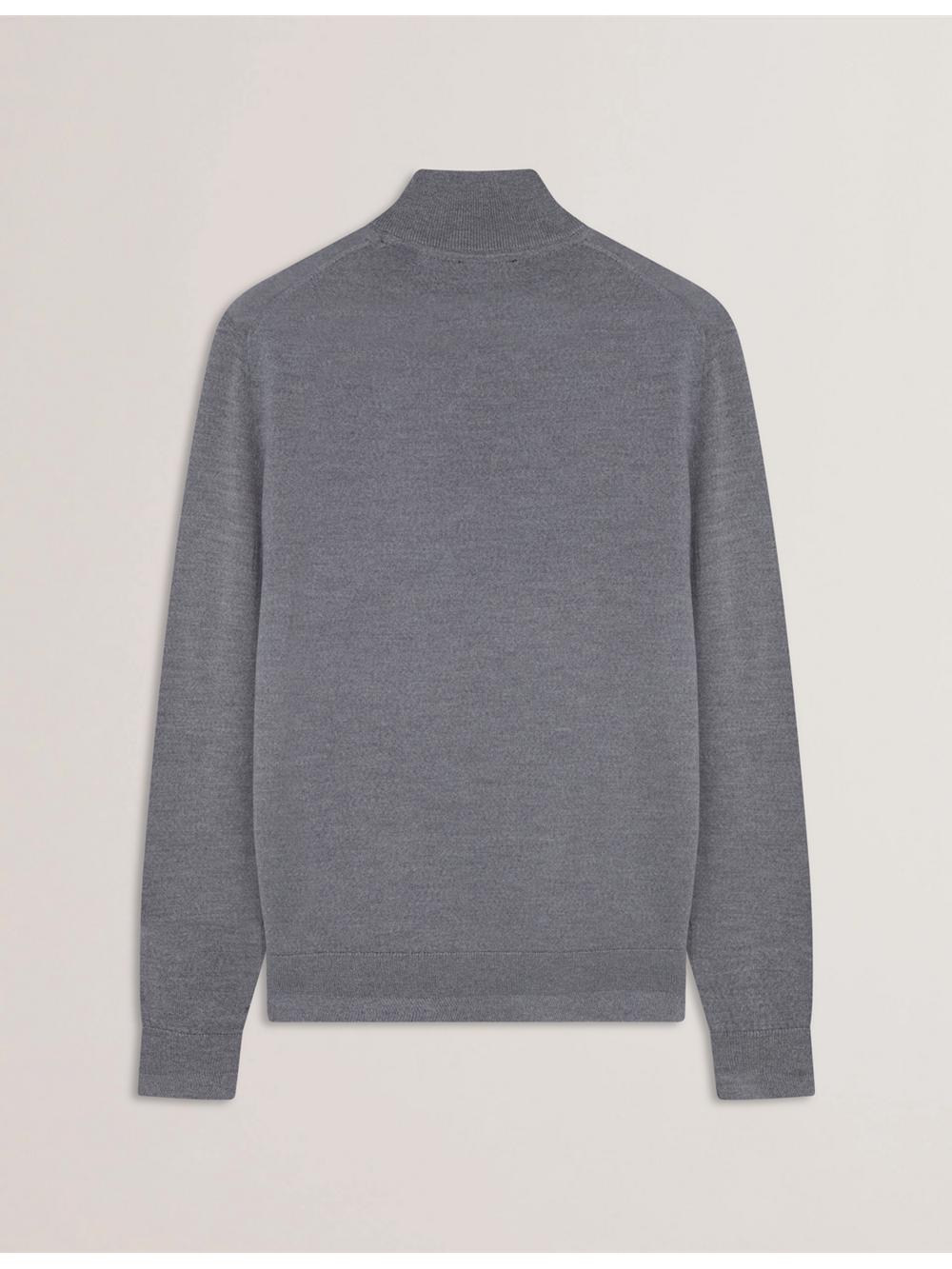 Ted Baker LIMEHAS - Wool Quarter Zip Funnel Neck ジャンパー メンズ Charcoal | Japan  CERA-23648
