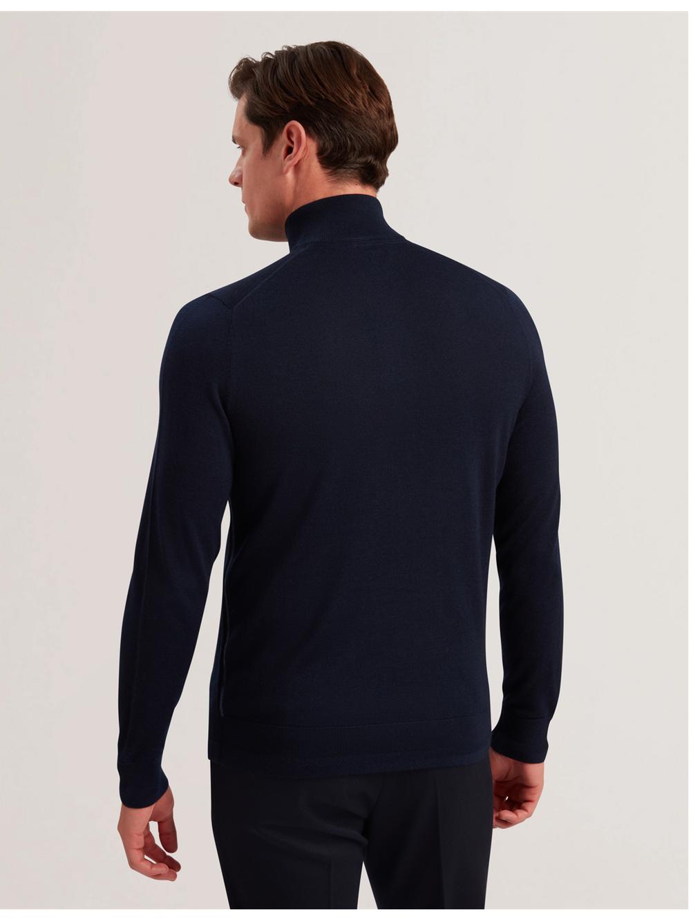 Ted Baker LIMEHAS - Wool Quarter Zip Funnel Neck Sweater ジャンパー メンズ ネイビー | Japan  UDHG-76098