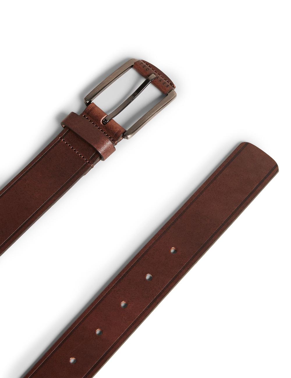 Ted Baker LINDED - Debossed Detail Smooth Leather ベルト メンズ ブラウン | Japan  ZSPM-92708