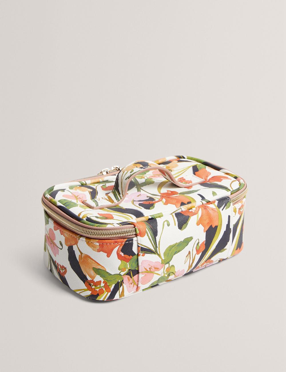 Ted Baker LOUIAA - Floral Printed Small Top Handle トイレタリーバッグ レディース 白 | Japan  HCNM-17625