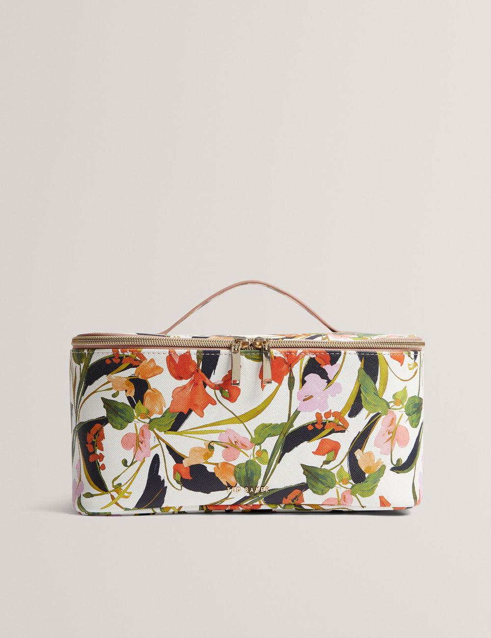 Ted Baker LOUISII - Floral PU Top Handle Large トイレタリーバッグ レディース 白 | Japan  HINM-31967