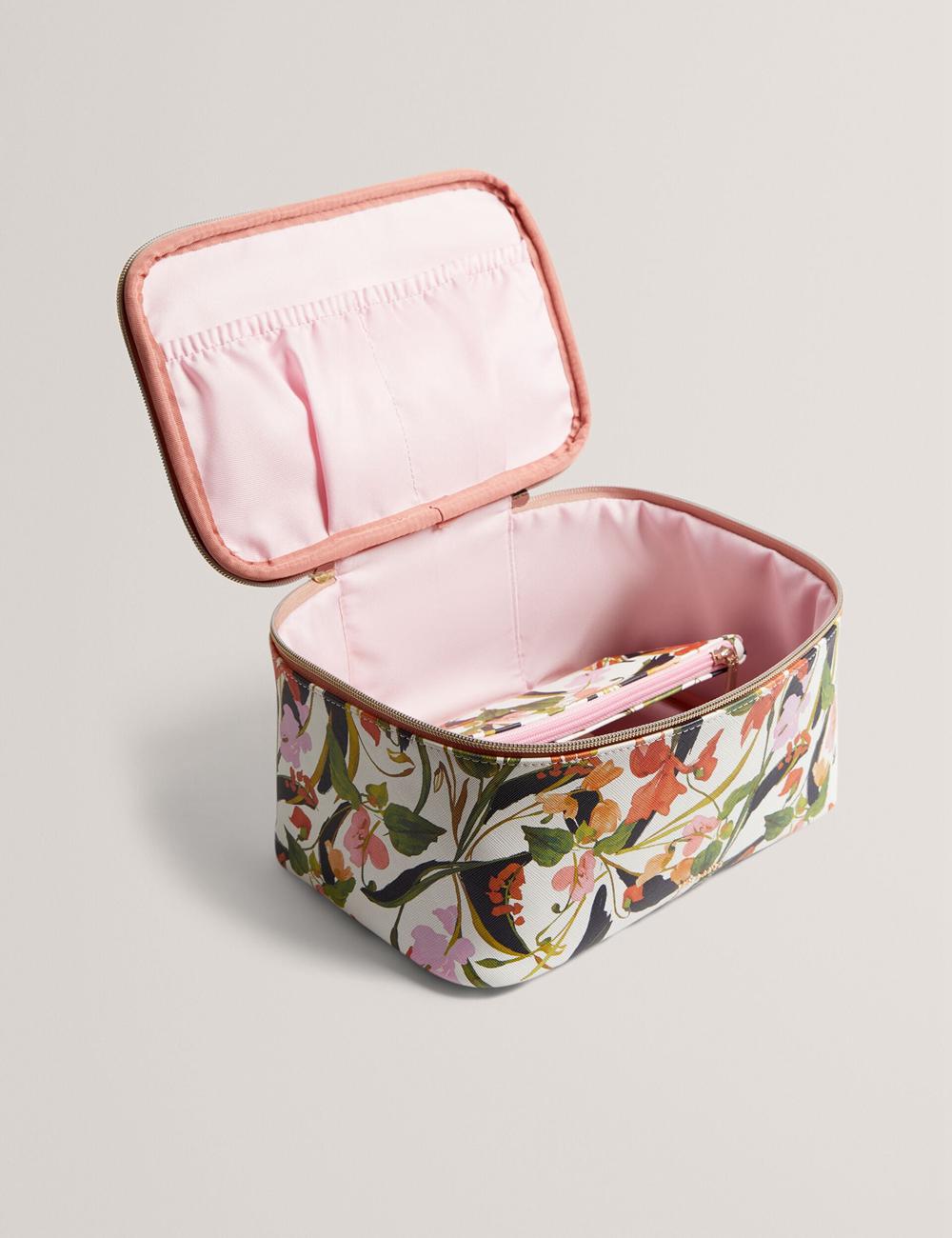 Ted Baker LOUISII - Floral PU Top Handle Large トイレタリーバッグ レディース 白 | Japan  HINM-31967