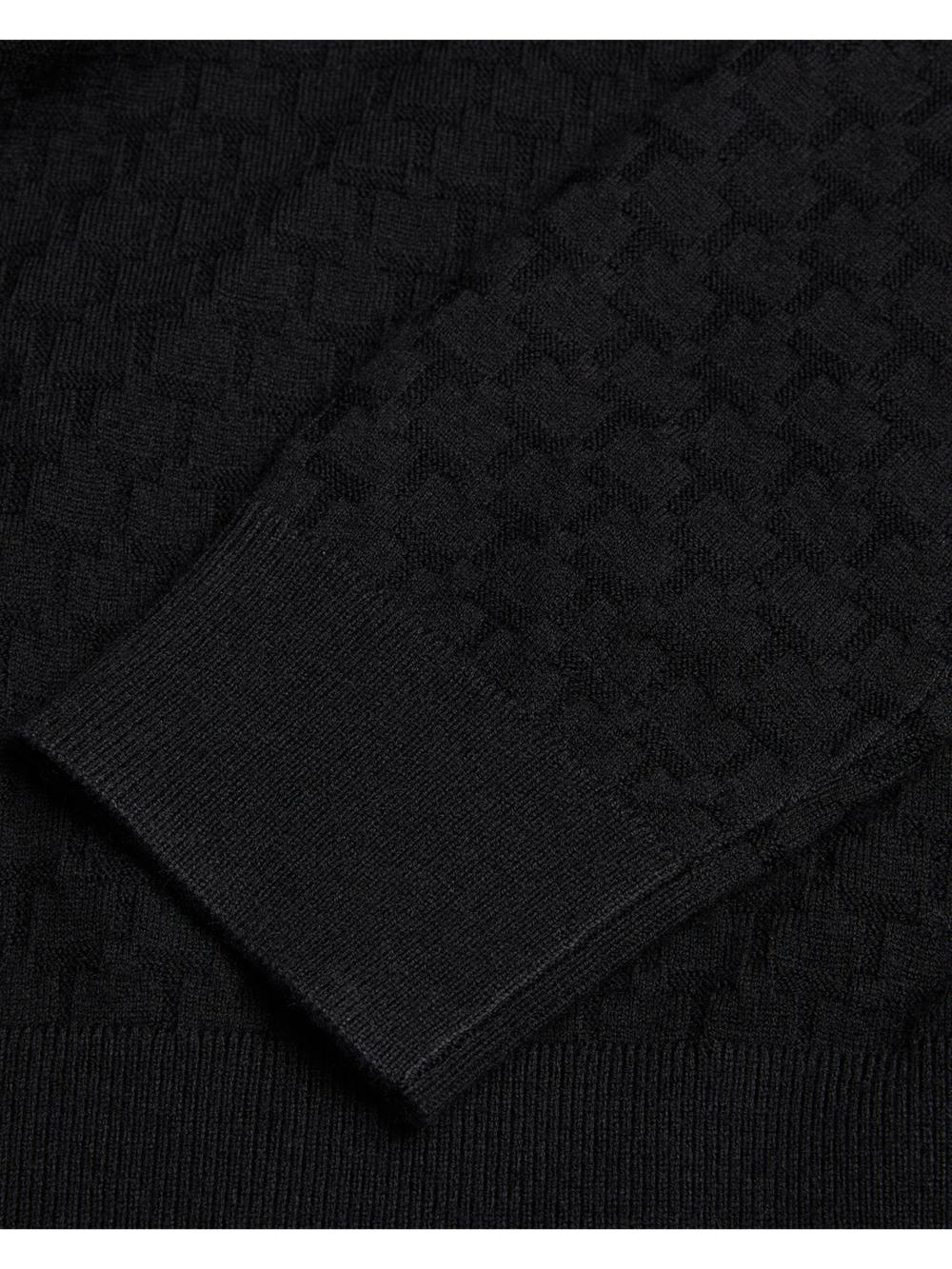 Ted Baker LOULAR - Textured T Knit Wool Blend パーカー メンズ 黒 | Japan  XFZJ-95784
