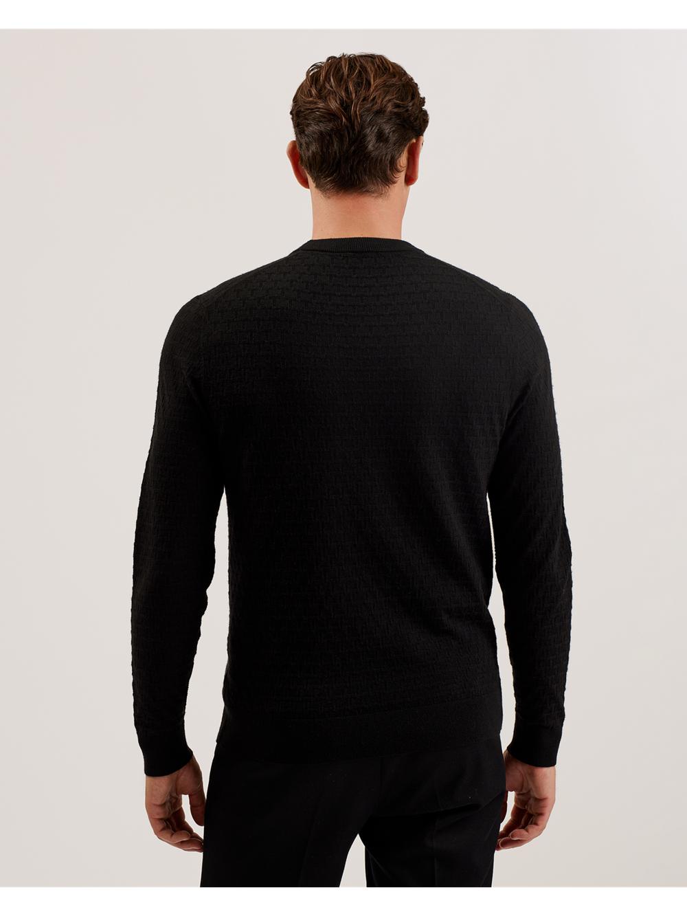 Ted Baker LOUNG - Textured T Knit Crew Neck ジャンパー メンズ 黒 | Japan  WIVS-07491