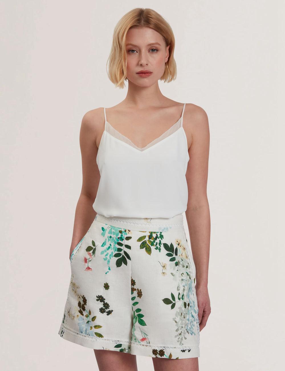 Ted Baker LULEA - Chiffon Detail V-Neck Strappy Cami トップス レディース Ivory | Japan  IRCS-08712