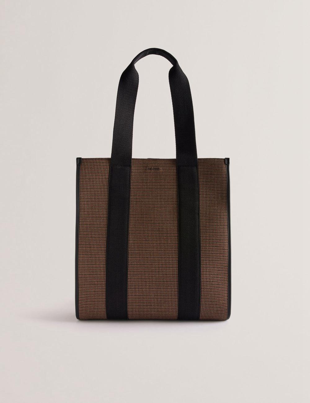 Ted Baker MALLICK - Check Wool Blend Tall トートバッグ メンズ 黒 | Japan  FWXG-10694