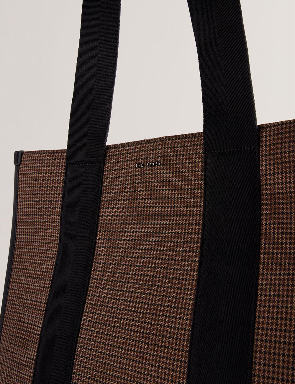 Ted Baker MALLICK - Check Wool Blend Tall トートバッグ メンズ 黒 | Japan  FWXG-10694
