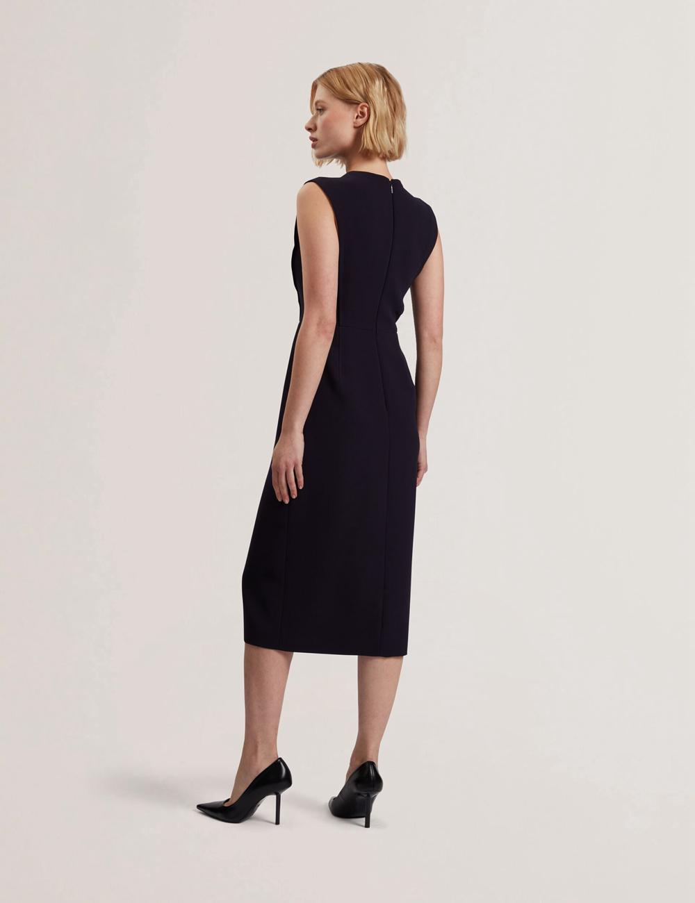 Ted Baker MANABDL - Tailored Sleeveless With Front Split ミディドレス レディース ネイビー | Japan  JFKV-80695