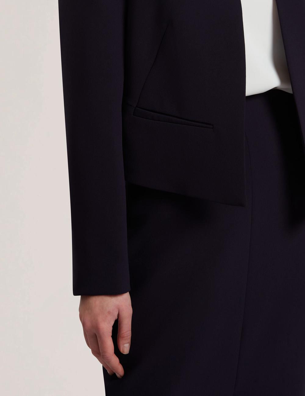 Ted Baker MANABJL - Tailored Round Neck Cropped Open ジャケット レディース ネイビー | Japan  RFEU-01689