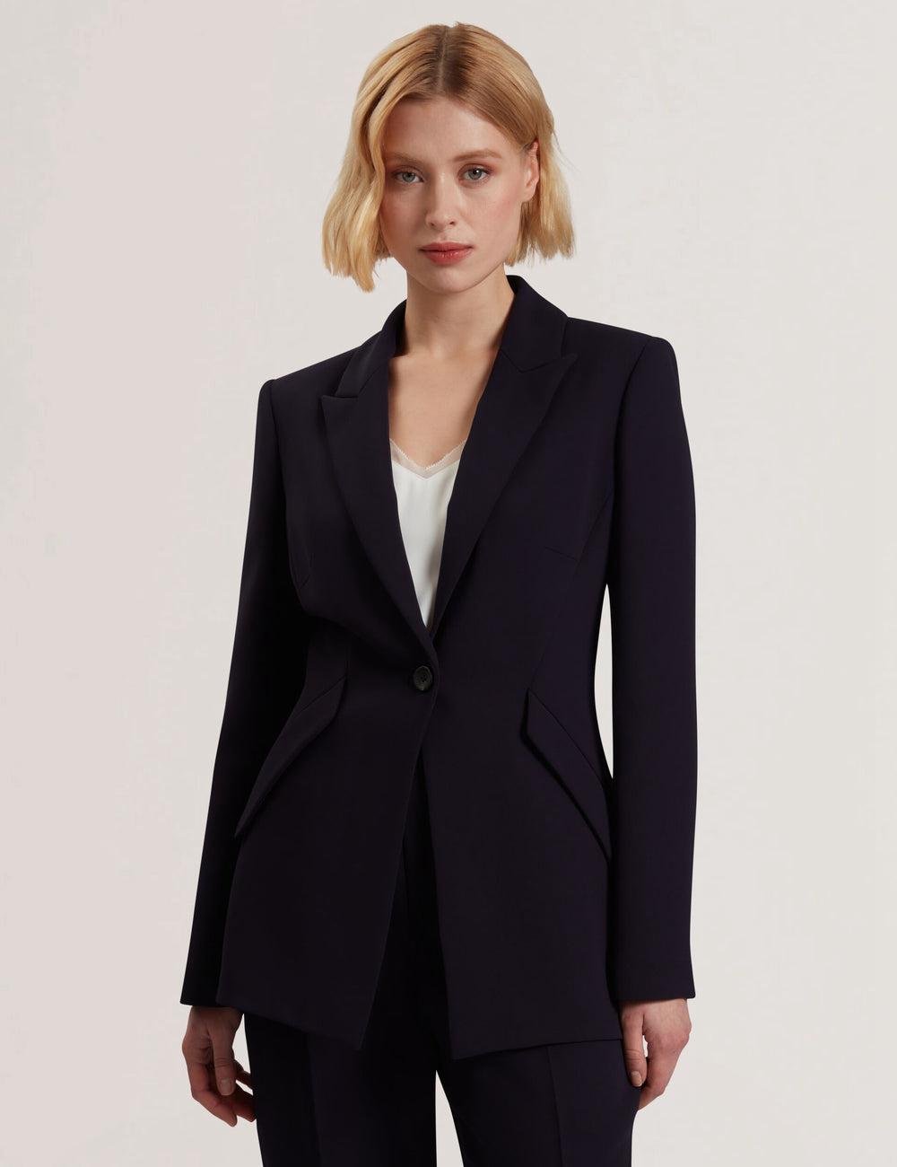 Ted Baker MANABL - Slim Fit Single Breasted Tailored Blazer ジャケット レディース ネイビー | Japan  MKNF-50739