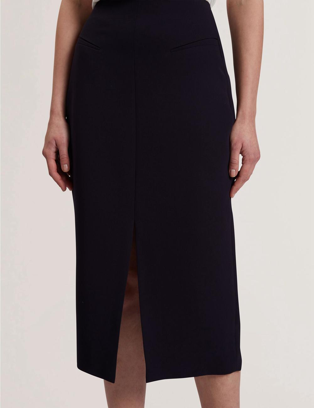 Ted Baker MANABSL - Tailored Midi Pencil Skirt With Front Split スカート レディース ネイビー | Japan  DUEK-06237