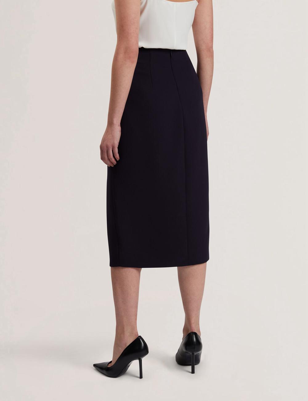 Ted Baker MANABSL - Tailored Midi Pencil Skirt With Front Split スカート レディース ネイビー | Japan  DUEK-06237
