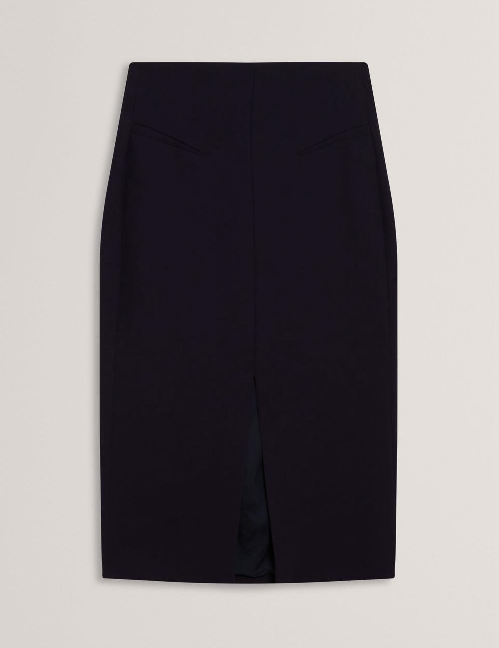 Ted Baker MANABSL - Tailored Midi Pencil Skirt With Front Split スカート レディース ネイビー | Japan  DUEK-06237
