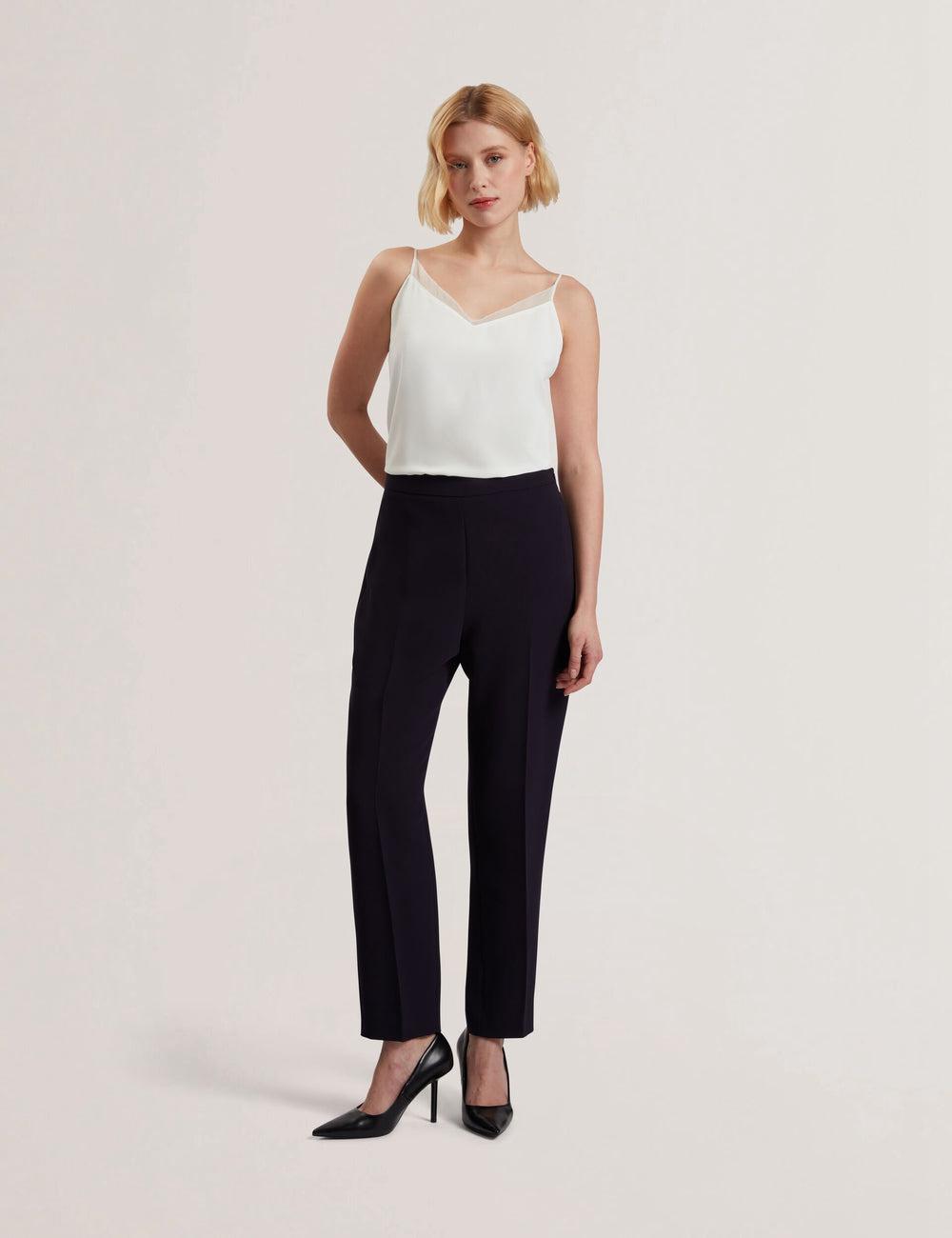 Ted Baker MANABTL - High Waist Tapered Leg Tailored ズボン レディース ネイビー | Japan  YWXV-27413
