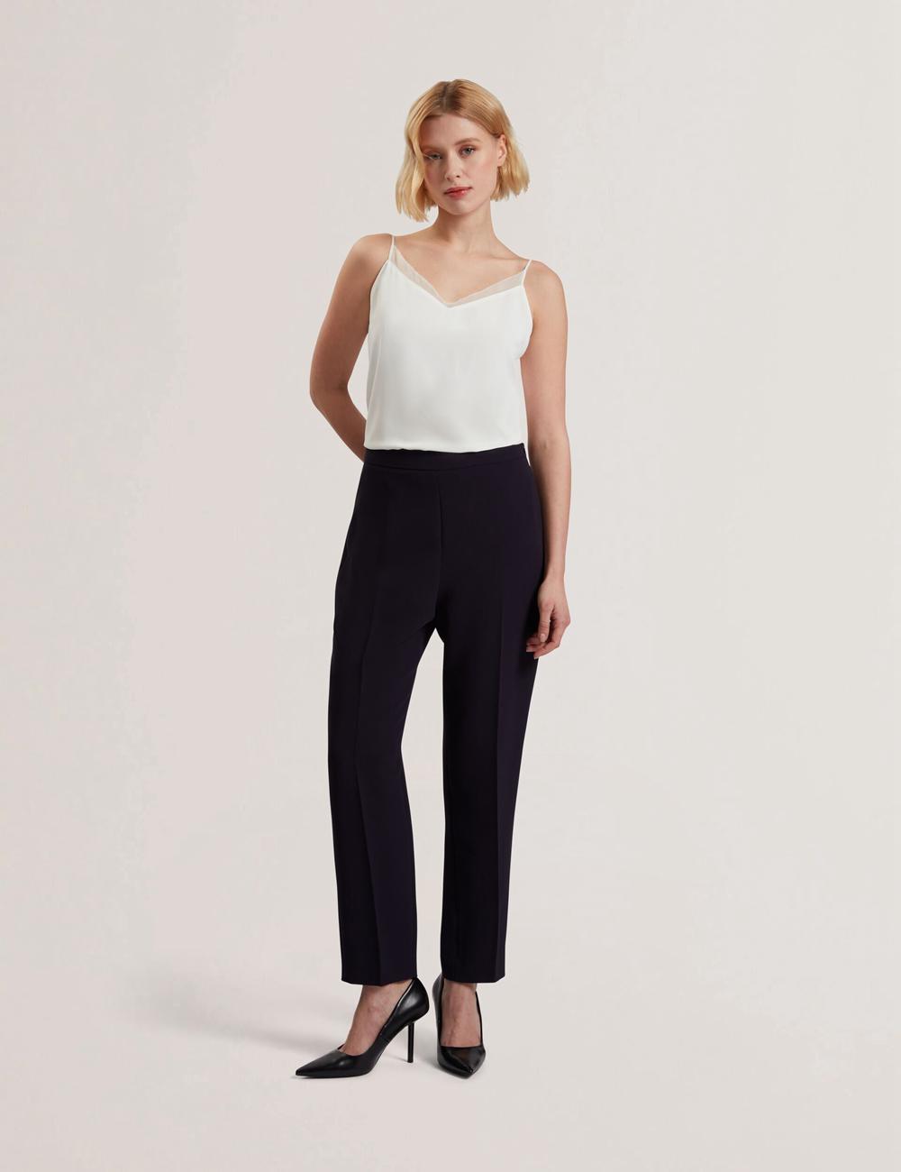 Ted Baker MANABTL - High Waist Tapered Leg Tailored ズボン レディース ネイビー | Japan  YWXV-27413