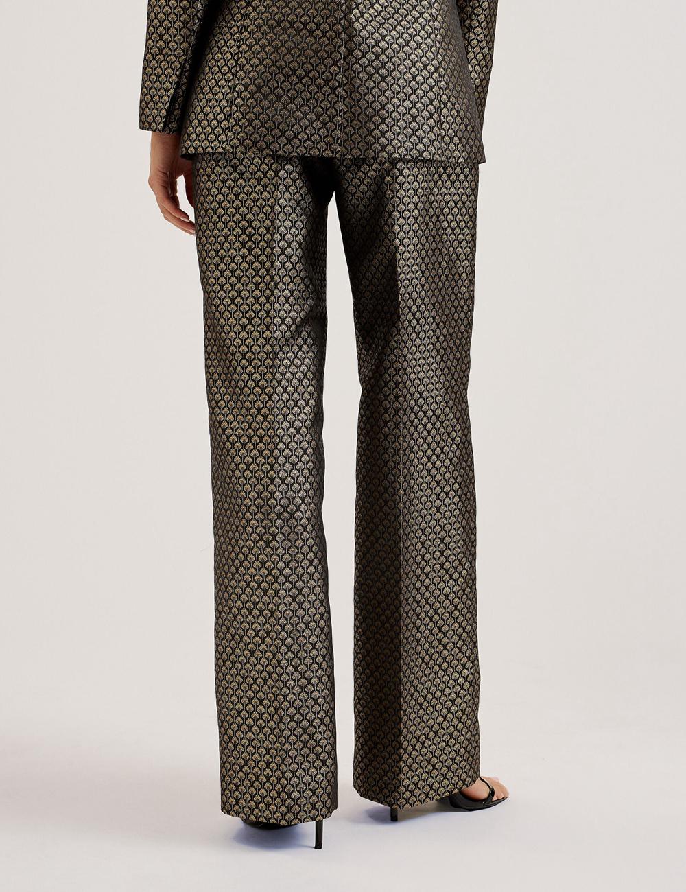 Ted Baker MANGUT - Metallic Jacquard Wide Leg Tailored ズボン レディース 黒 | Japan  QYRN-38764