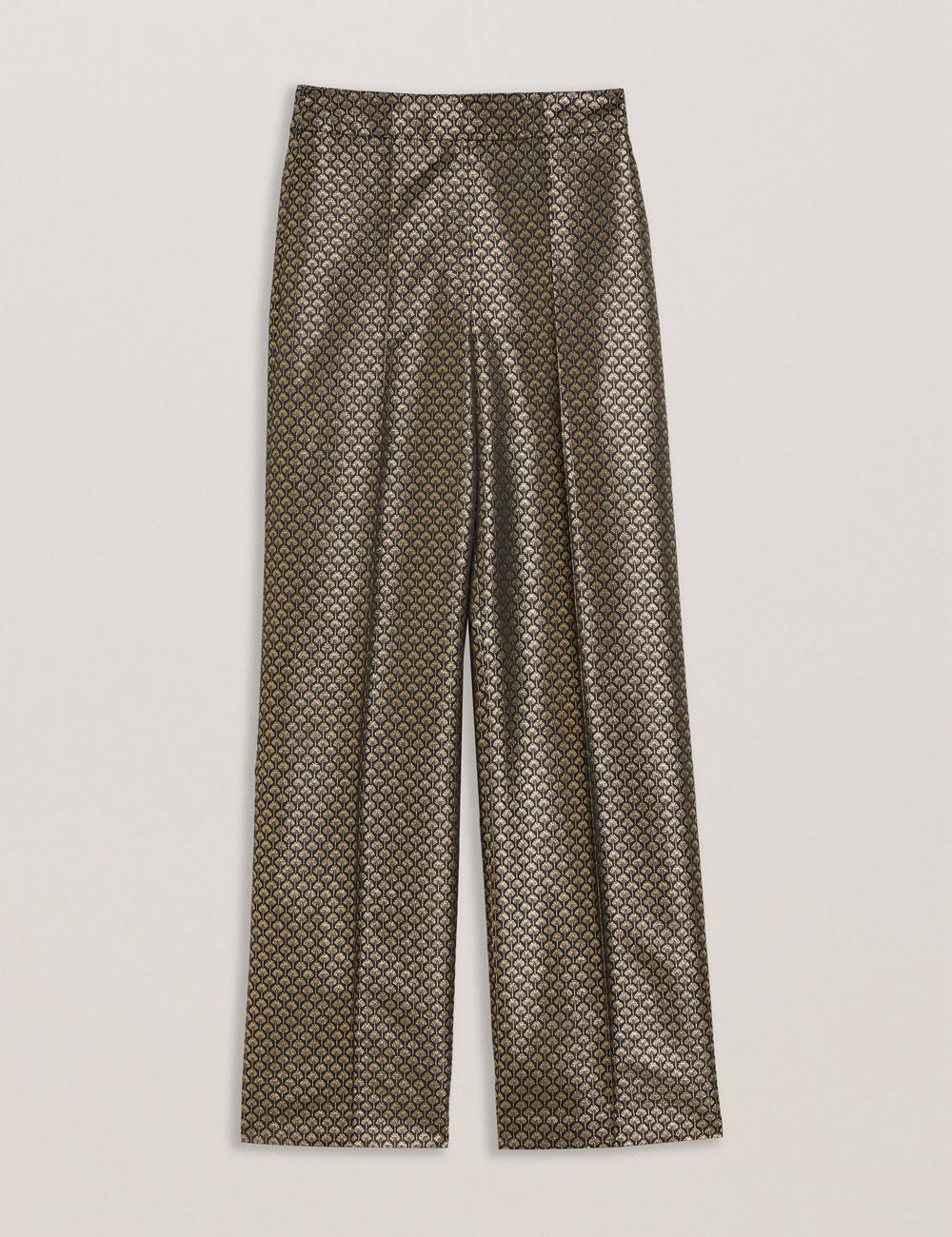 Ted Baker MANGUT - Metallic Jacquard Wide Leg Tailored ズボン レディース 黒 | Japan  QYRN-38764